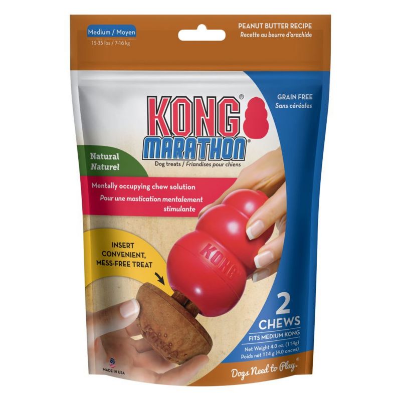 KONG Marathon Dog Treat 2pk Medium Peanut Butter