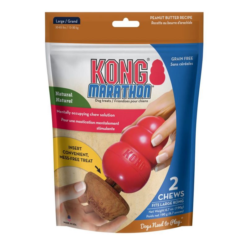 KONG Marathon Dog Treat 2pk Large Peanut Butter
