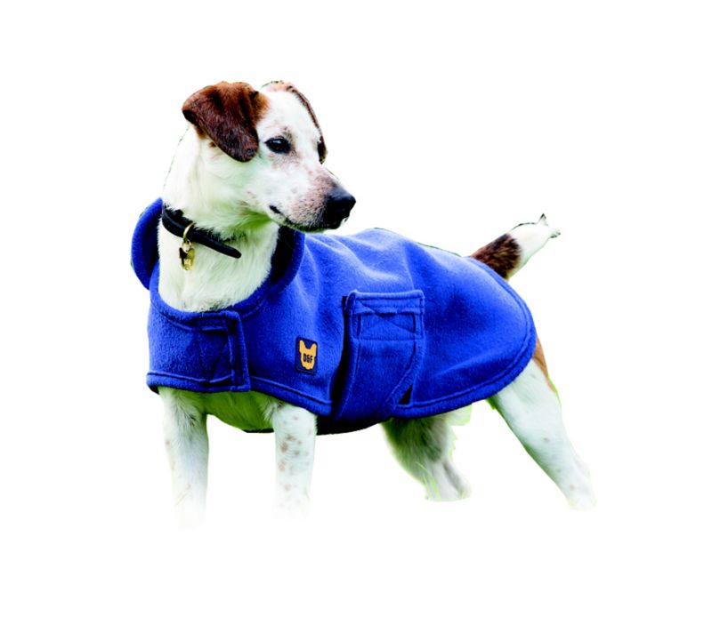 Digby and Fox Navy Dog Towel Coat Small