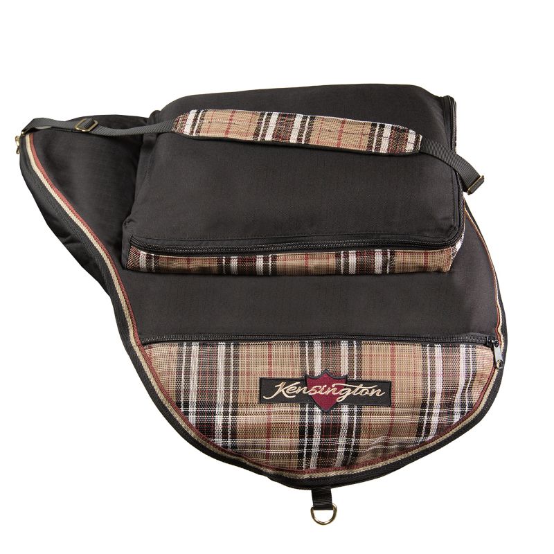 Kensington English Saddle Bag Navy Plaid