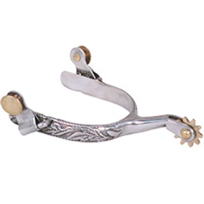 Western SS Engraved Leaf Tool 10pt Spurs