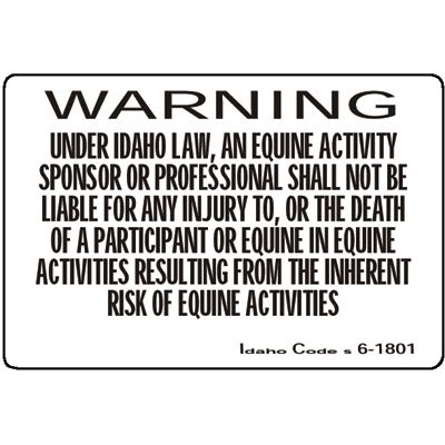 Equine Liability Signs