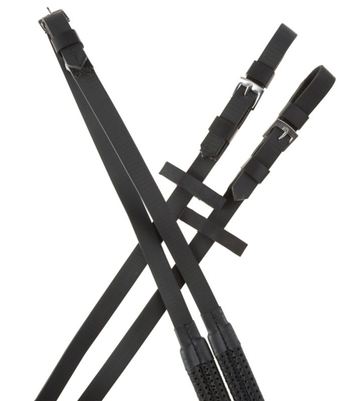 WAREINWBLK Wintec Equi-Leather Grip Reins 54inch Black sku WAREINWBLK