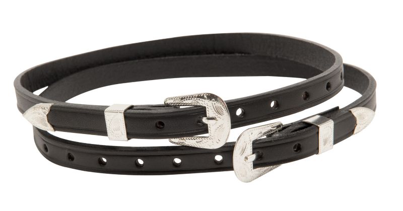 Tory Floral Flat Silver Buckle English Spur Straps