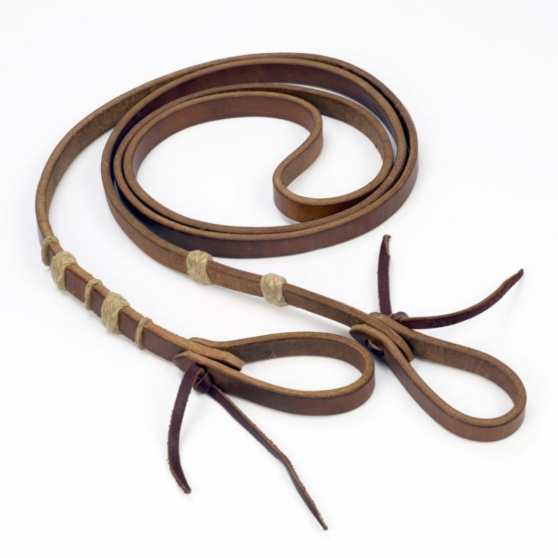 Roping Rein With Rawhide Accents