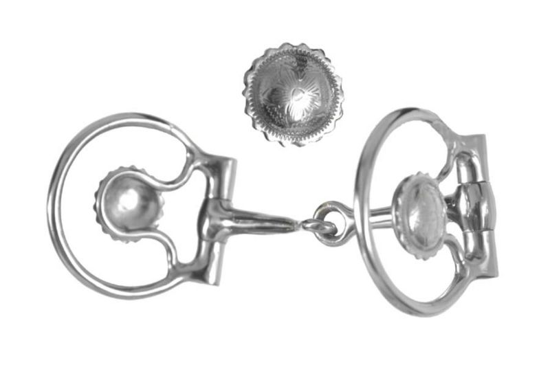 Western SS Engraved Concho Snaffle D-Ring Bit