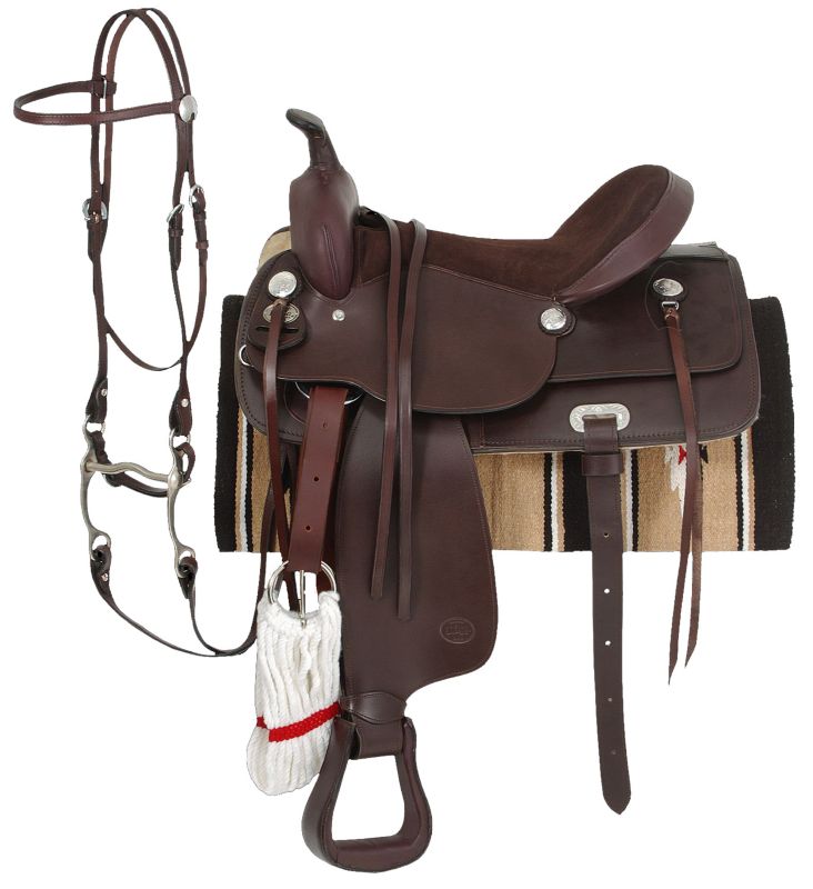 King Basic Leather Trail Saddle Package 15 Brown
