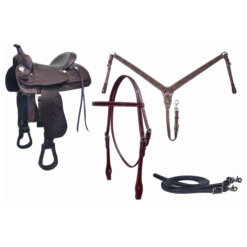 Tahoe Western Trail Saddle Package 15In Dk Oil