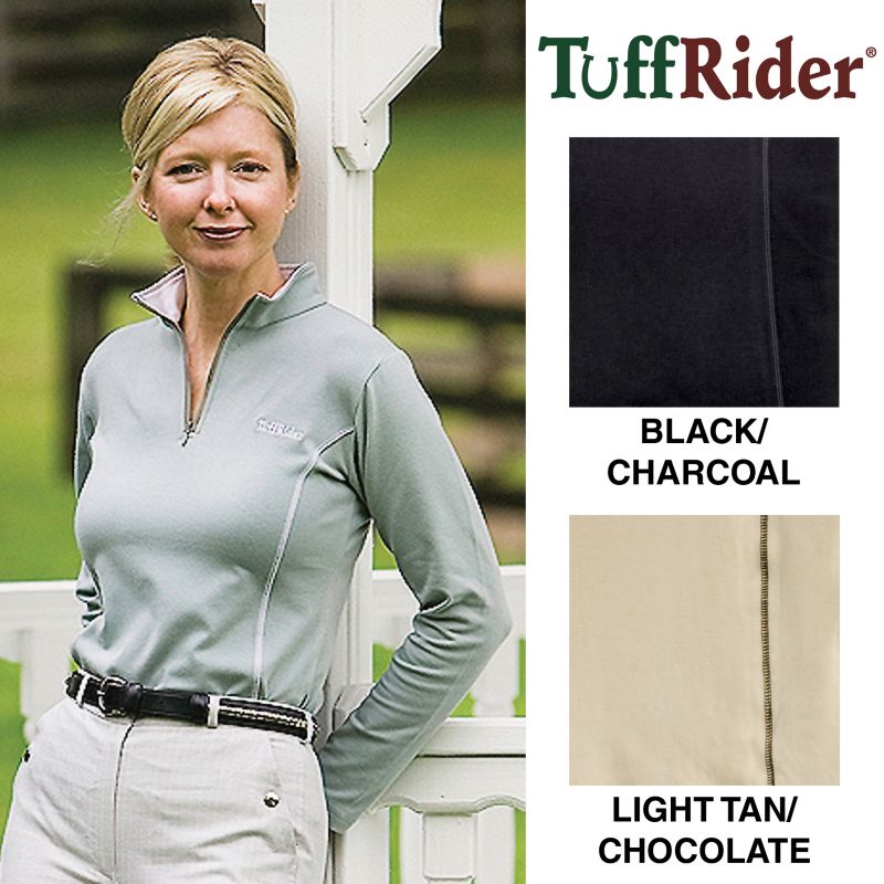 Tuffrider Eco-Green Bamboo Zip Tee Sm Lttan/Choc