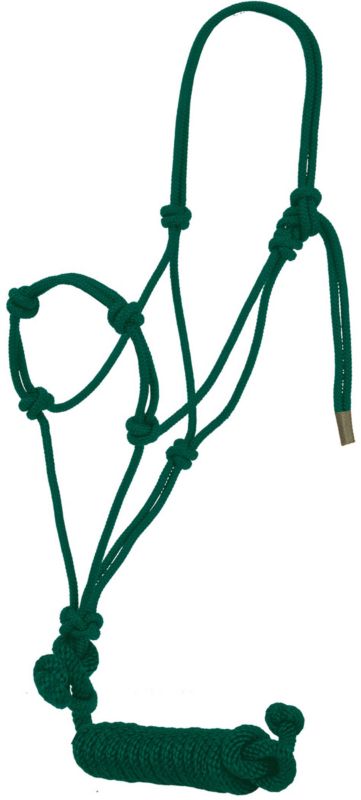 Mustang Knotted Rope Training Halter Green Best Price