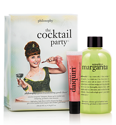 senorita margarita shower gel, melon daiquiri lip - the cocktail party - bath & body value sets 2 pc.