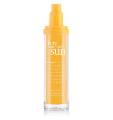 age-defense gradual glow self-tanner for face  - here comes the sun - sun care 2 oz.