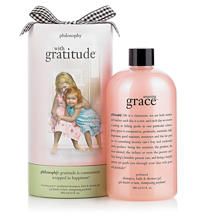 amazing grace perfumed shampoo, bath & shower gel 16 oz. - with gratitude - bath & body value sets 16 oz.  philosophy