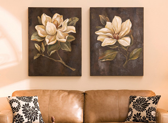 Magnolia 1 and II Canvas Wall Art