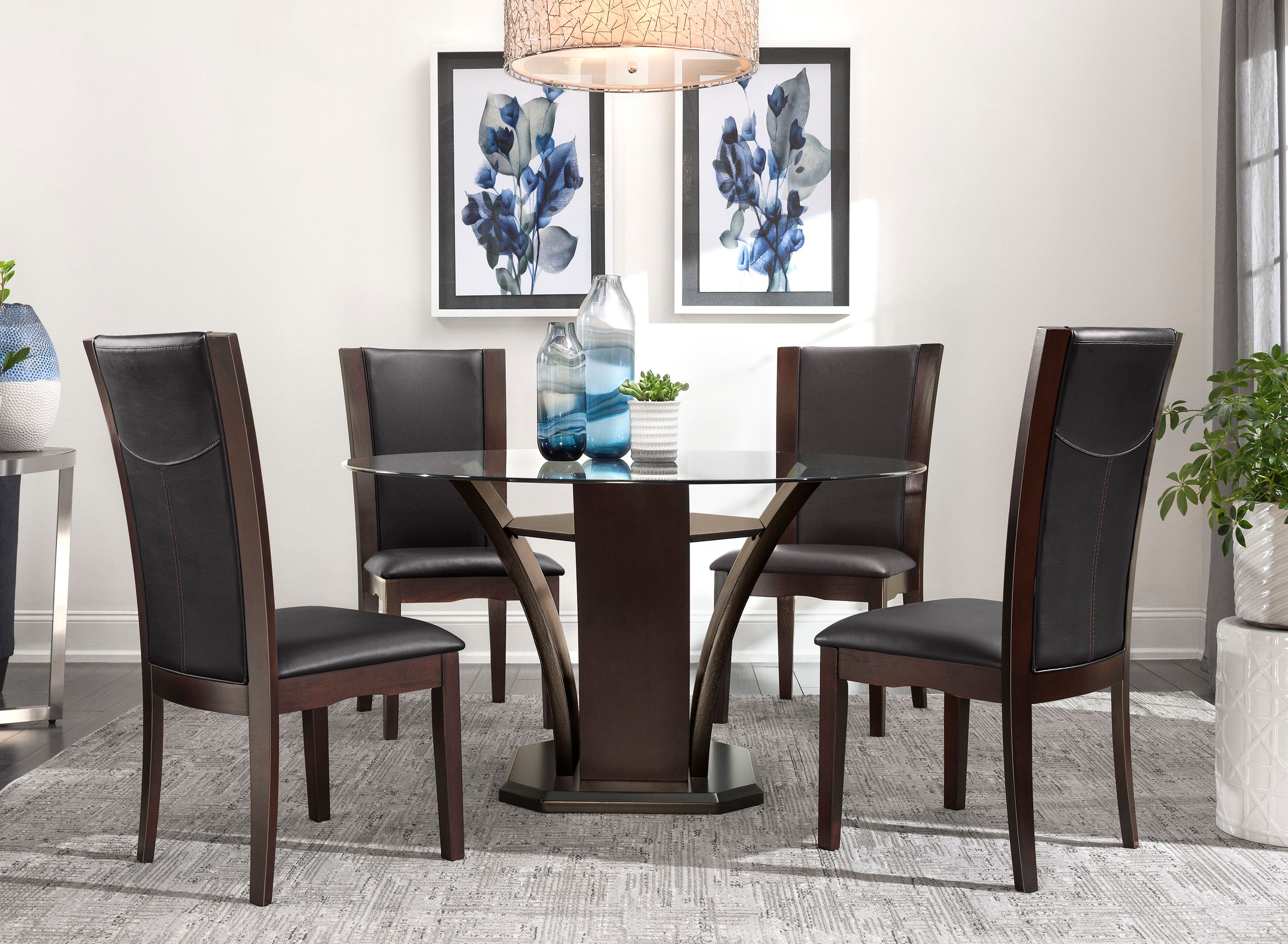 Venice 5-pc. 54" Glass Dining Set