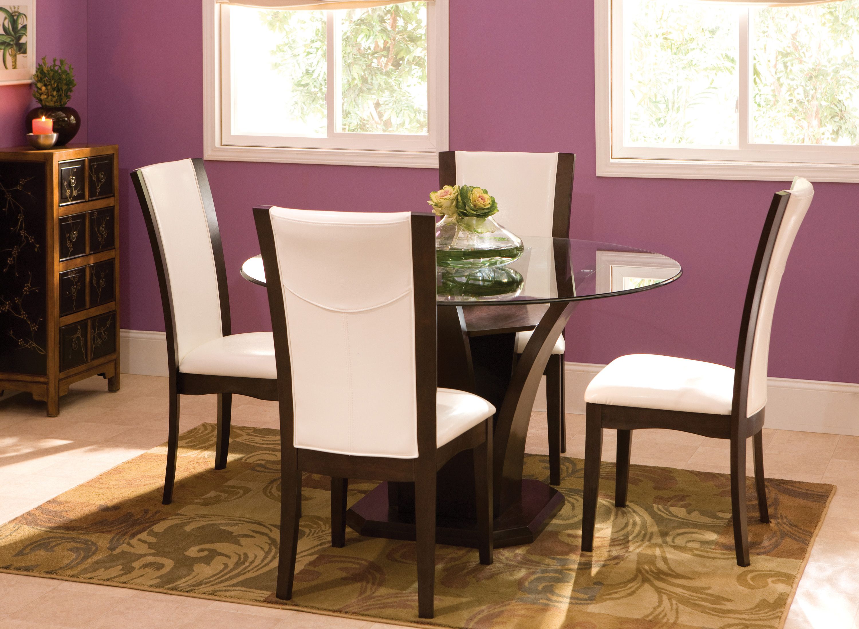Venice 5-pc. 54" Glass Dining Set