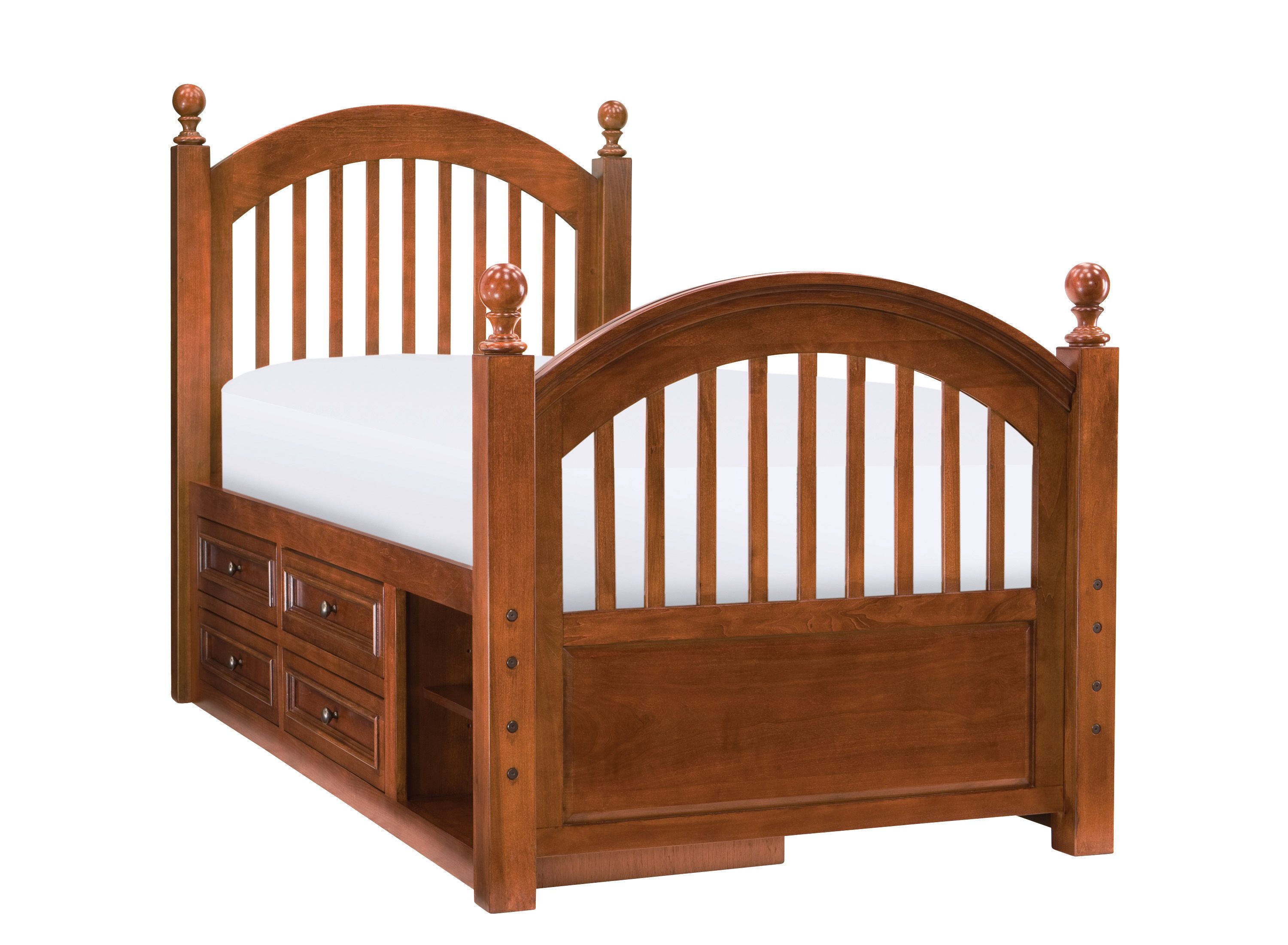American Spirit Twin Storage Post Bed