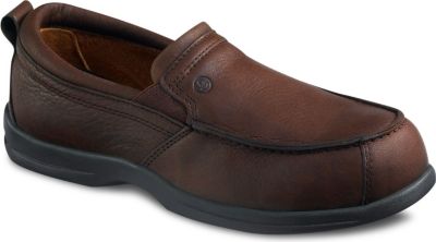 NIB RED WING 2332 WOMEN'S SAFETY SHOES BROWN LEATHER SLIPON LOAFERS