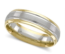 Gravure 14K White and Yellow Gold Comfort Fit Wedding Band