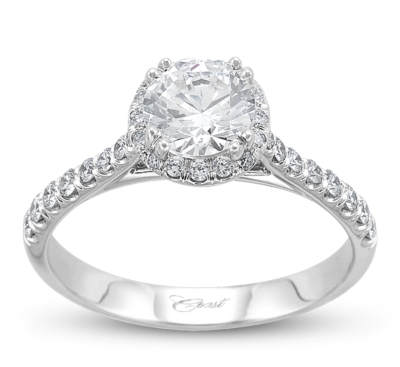 Coast 14k white gold diamond engagement ring setting