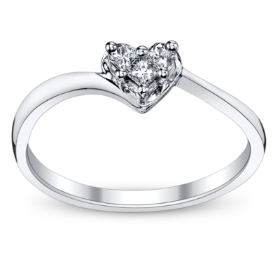 10K White Gold Diamond Promise Ring