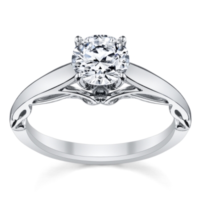 14K White Gold Engagement Ring Setting