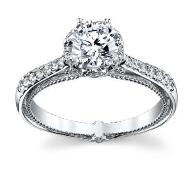 Verragio 18K White Gold Diamond Engagement Ring Setting