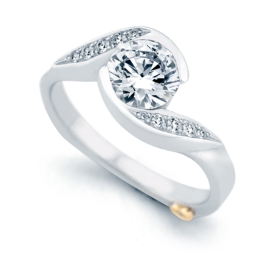 Mark Schneider 18K Two Toned Diamond Engagement Ring Setting