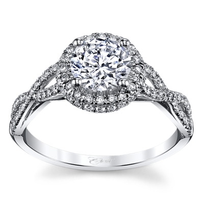 Coast 14k white gold diamond engagement ring setting