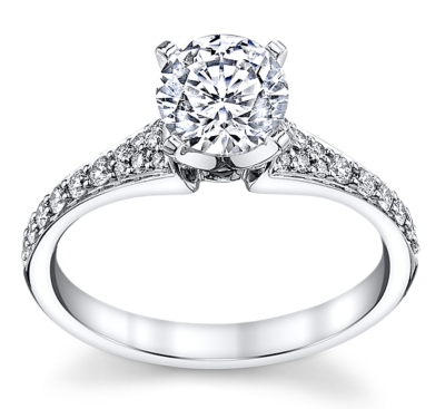 14k White Gold Diamond Engagement Ring Setting 1 4 Cttw