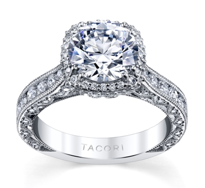 Diamond in platinum rings