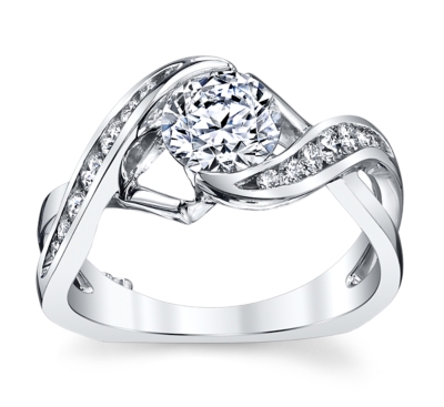 Mark Schneider 18K White And Yellow Gold Engagement Ring 1/3 Cttw.