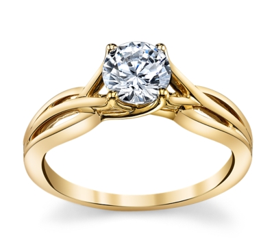 Yellow gold engagement ring mountings