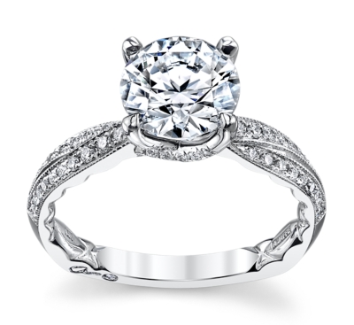 A. Jaffe 14K White Gold Engagement Ring Setting 1/4 Cttw.