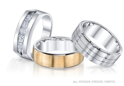 White gold titanium mens wedding ring