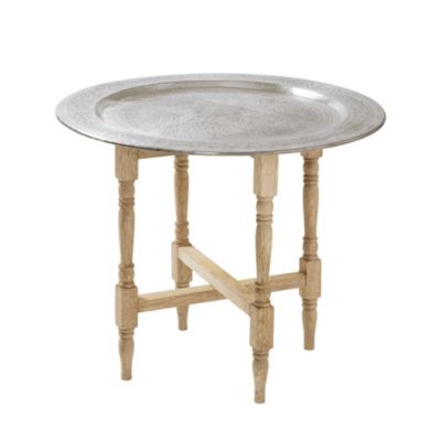 Hammered Metal Tray Table