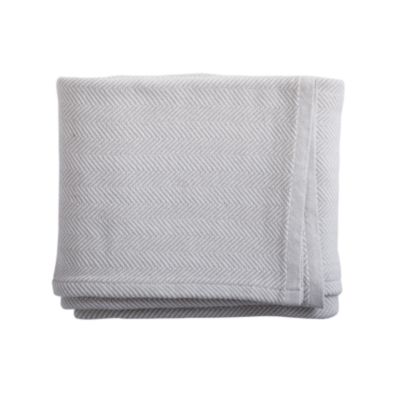 Oyster Herringbone Bed Blanket