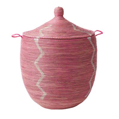 Senegalese Storage Basket - Pink, Large