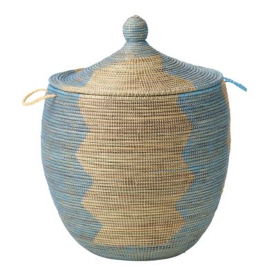 Senegalese Storage Basket - Blue, Large