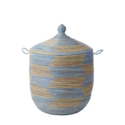 Senegalese Storage Basket - Blue, Medium