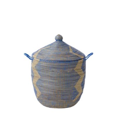 Senegalese Storage Basket - Blue, Small