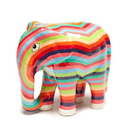 Hand-Painted Rajasthani Striped Elephant