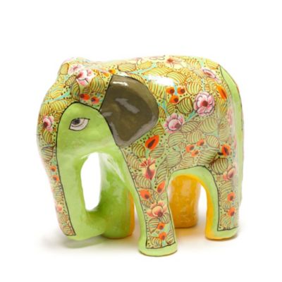 Hand-Painted Rajasthani Elephant - Green