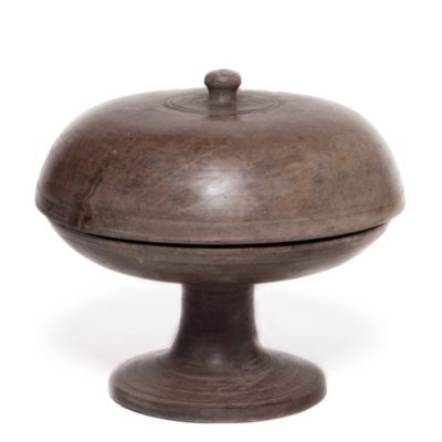 Antique Hand Etched Lidded Offering Tray