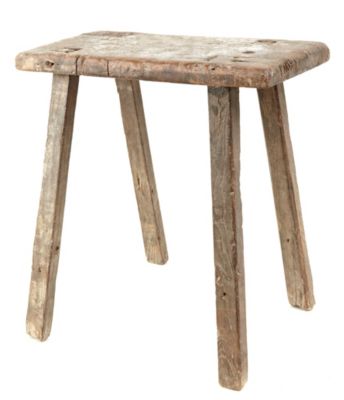 Primitive Solid Teak Stool