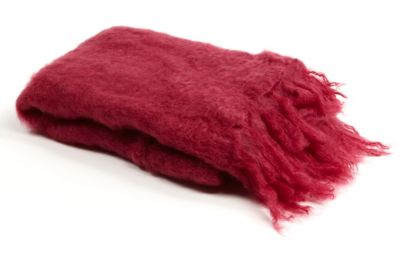 Tasseled Mohair Throw - Dark Red