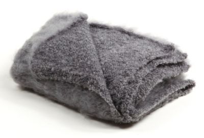 Crocheted Edge Mohair Throw - Smoke