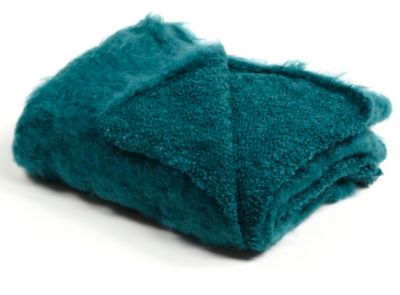 Crocheted Edge Mohair Throw - Sea Green