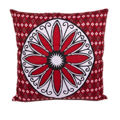 Zanzibari Kanga Cloth Pillow - Black Diamonds