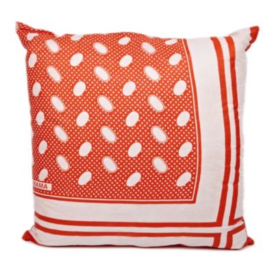 Zanzibari Kanga Cloth Pillow - Orange Ovals